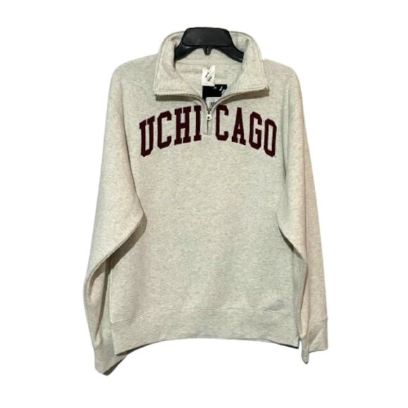 NWT ZooZatz NCAA U of Chicago Womans Oatmeal/Maroon 1/4 Zip Sweatshirt SZ M - Picture 2 of 8